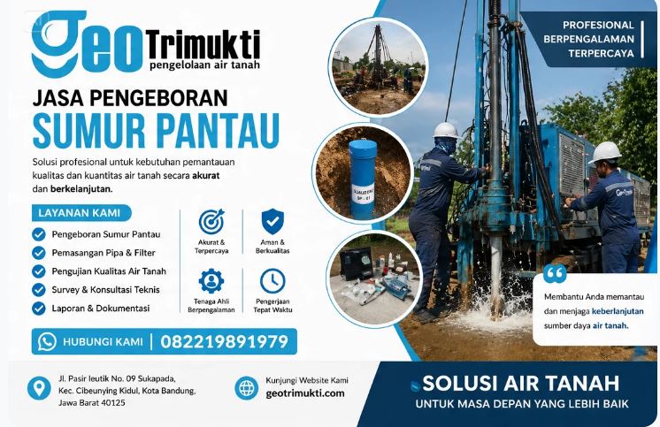 Jasa pengeboran sumur pantau Bandung